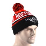 Custom funny warm winter knit hats with pom poms for adult