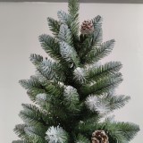 Prelit 7ft Artificial White PVC Tips Xmas Tree Christmas tree Green with Wood Trunk and Pine Cone