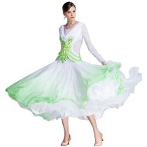 B-18204 Gradual chiffon long ballroom dancing dress swing women's Waltz dress for ballroom dancing for children