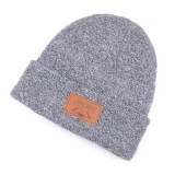 Running acrylic plain gray beanie hat without pompom