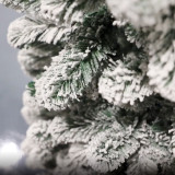 7.5ft Slim Pre Lit Artificial Snow Flocked Christmas Pencil Trees with LED Lights