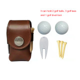 Mini Pocket Golf Ball Holder Pouch Bag with Golf Tee, Ball, Divot Tool