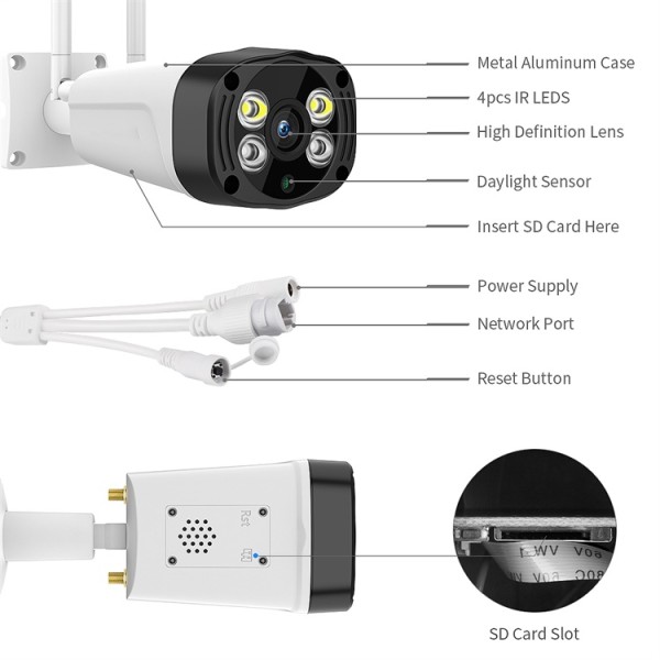 2019 new product 1080p wifi outdoor antenna camera for outdoor cctv security wireless camera