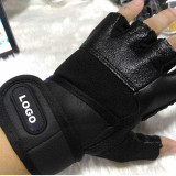 Custom Sample Service Sheepskin Leather Cross Training Gloves With Wrist Support