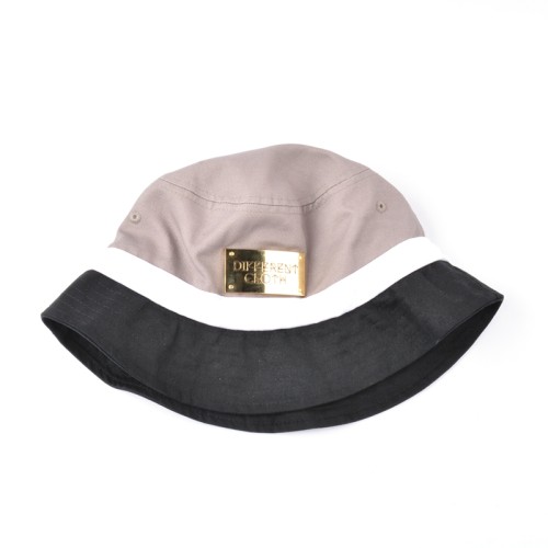 make your own design branded logo bucket hat custom metal gold plate logo bucket hat