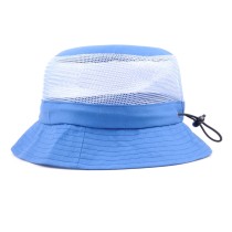 Outdoor sun shade cap bucket mesh top hat bulk plain beach hats mesh bucket hat