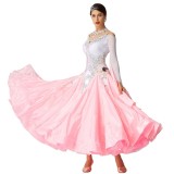 B-19465 Ready Made Long Ballroom Dancing Dress Perfect Custom Made Pearl Ballroom Dancing Dresses Girls For Competition