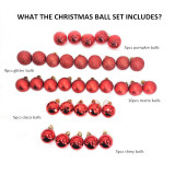 2020 New 34PCS 2.36  Shatterproof Christmas Tree Decorations with Hanging Rope Gold Christmas Ball