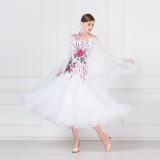 B-15159 White ballroom fancy dress competition, Ballroom dance dress for adults women