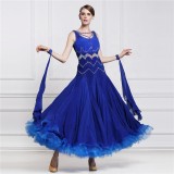 B-14743 Custom high quality international standard ballroom dance dress short sleeves ballroom dancing dress