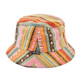 Women Flower Cap Cotton Fishing Summer Camping Flat Brim visor Sun Bucket Hat