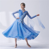 B-19117 New women ballroom dress standard dance dress waltz dance costumes girls dance wear rumba standard smooth dress