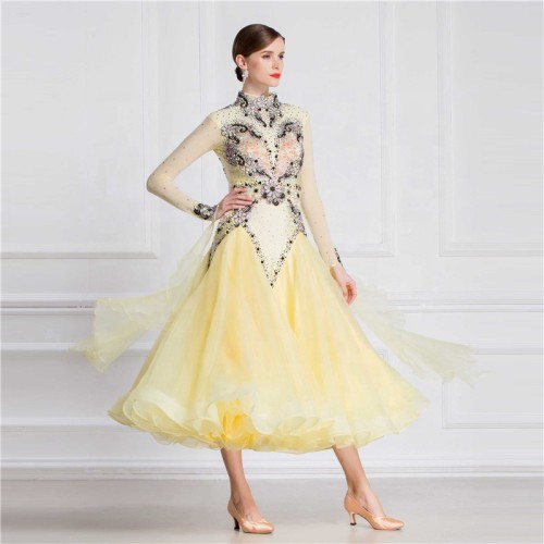 B-18180 Ready Made Ballroom Dance Competition Dresses Perfect Custom Made Stand Long Ballroom Dancing Dress For Children