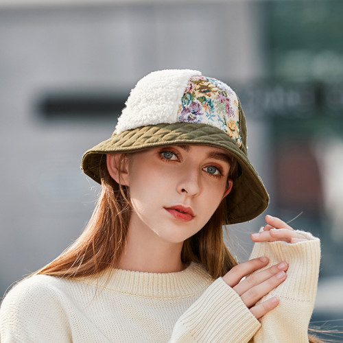 2021 winter women custom furry luxury bucket hat women
