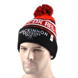 Custom funny warm winter knit hats with pom poms for adult