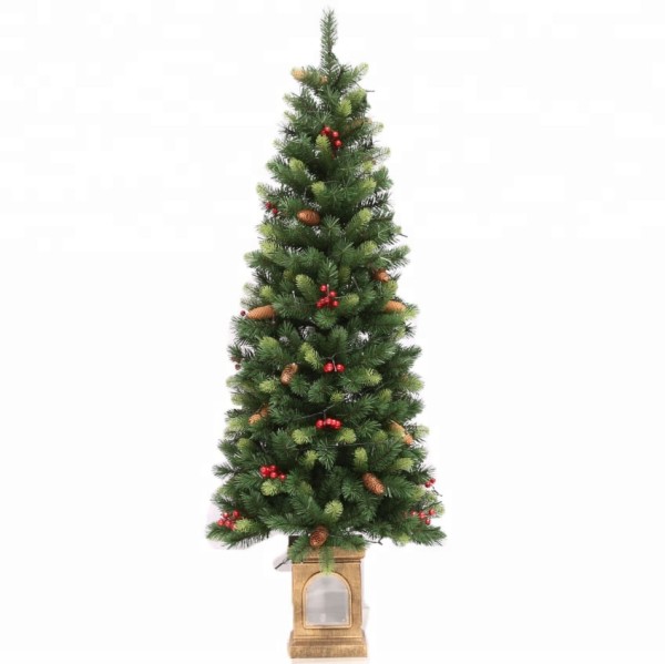 Customized Slim Christmas Tree with LED Lights Decoration