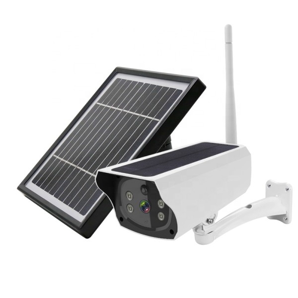 1080p Metal Colorful Night Vision Additional Solar Panel Outdoor wifi Solar Power Security Cctv Camera