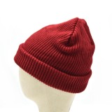 winter warm caps manufacturer custom design elasticity red plain beanies knit hats