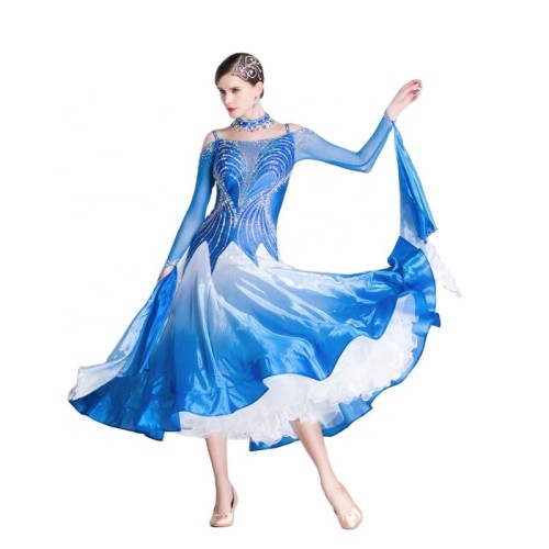 B-18438 Popular Performance Ballroom Dance Wear, Import Fabric High Quality Ballroom Dance Dress For Women