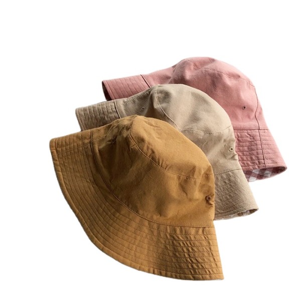 Classic checked breathable hats reversible wear designed women plaid bucket hat