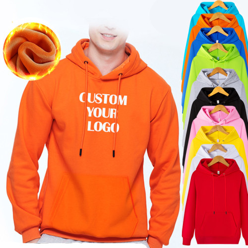 12 Colors Available Low Moq Plus Size Warm Winter Hoodie Printing Custom Logo Custom Embroiedered Hoodies