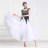 B-14201 Custom-made Long Ballroom Dance Competition Dresses Modern Waltz Dot Dancing Dress