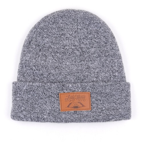 Running acrylic plain gray beanie hat without pompom