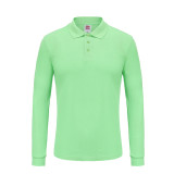 Mens Performance Polo Shirts 220GSM Custom Logo Long Sleeve Polo Shirt With Your Design Mens Cotton Polo Shirts