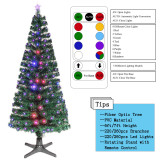 6ft 7ft Slim Pre Lit Artificial Led Fiber Optic Christmas Trees with Remote Control