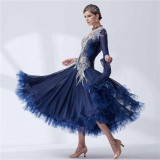 B-19421 Modern Dance Adult Women Clothes Big Hem National Standard Professional Performance Ballroom Waltz Jazz Dance Dress