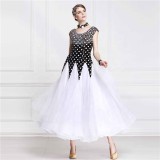 B-14201 Custom-made Long Ballroom Dance Competition Dresses Modern Waltz Dot Dancing Dress
