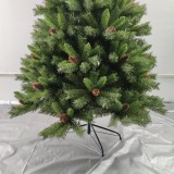 Custom Size 6ft Green PVC Christmas Tree with Pine Cone and Metal Base