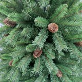 Custom Size 6ft Green PVC Christmas Tree with Pine Cone and Metal Base