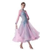 B-19371 High-end Women Modern Waltz Tango Smooth Ballroom Dance Dress Standard Ballroom Dress Long Sleeve Ballroom Clothing