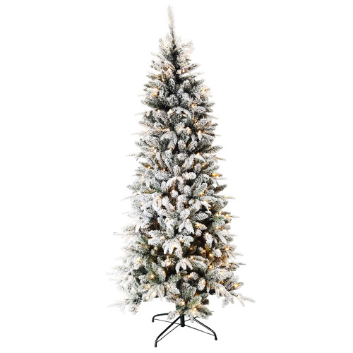6ft 7ft 8ft Decorated 2020 Led Pot Giant Commercial Snow Flocked PE Christmas Trees