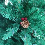 Factory 6ft Artificial Flocked PVC Christmas Tree with Pine Cone and Berry Metal Base