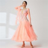 B-2055 New customer competition sexy ballroom dance dress waltz national standard salsa dance performance dresses for sale