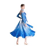 B-18438 British imported Popular Elegant Ballroom Latin Dance Dress Hot Sale High Quality Long Ballroom Dancing Dress For Sale