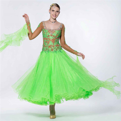 B-1444 Women high quality waltz ballroom dance dress for competition