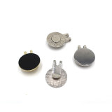 Holding Black/Silver Ball Marker Steel Magnetic Golf Hat Clip
