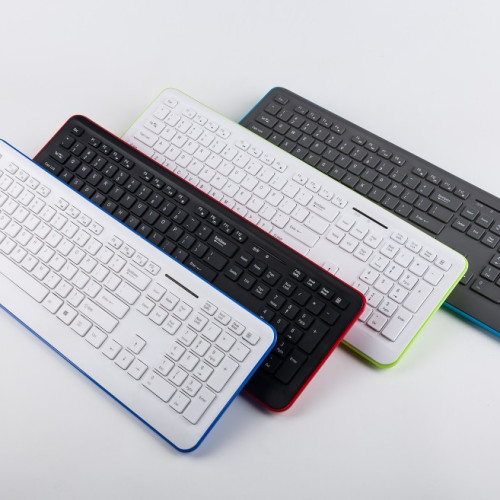Printing letter with UV Coating Integrated multimedia keyboard Super slim wireless keyboard