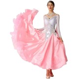 B-19465 Ready Made Long Ballroom Dancing Dress Perfect Custom Made Pearl Ballroom Dancing Dresses Girls For Competition