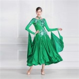 B-18412 Pearl Silk Long Ballroom Dancing Dress Hot Sale International Standard Competition Children Ballroom Dance Dress