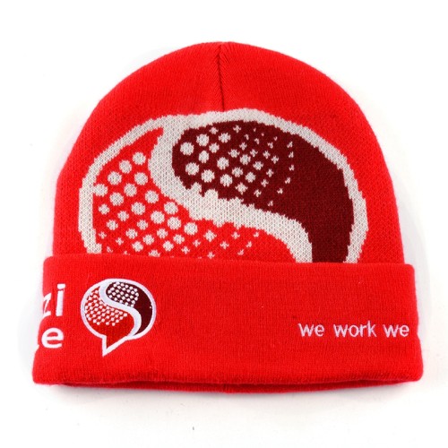 Beanie acrylic plain printed pattern knit beanie hats unisex winter hat