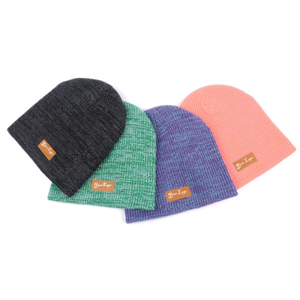 Knitting Beanie Plain Style Acrylic Cuff Knitting Cap