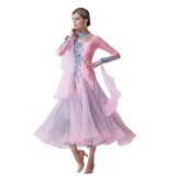 B-19371 High-end Women Modern Waltz Tango Smooth Ballroom Dance Dress Standard Ballroom Dress Long Sleeve Ballroom Clothing
