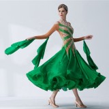 B-19289 Carnival new national standard ballroom dresses latin dance competition ballroom dance waltz dress pearl silk skirt