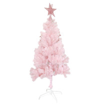 7Ft 8Ft 9Ft 10Ft Artificial Lighted Outdoor Pink Christmas Trees with Star Topper