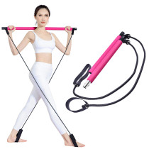 Multi-Functional  Gym Black Yoga Pilates Stick Bar Adjustable Pilates Bar Kit With Resistance Bands
