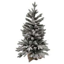 Mini Tree PVC PE Mixed Mini Christmas Tree with Snow and Burlap Bag Stand